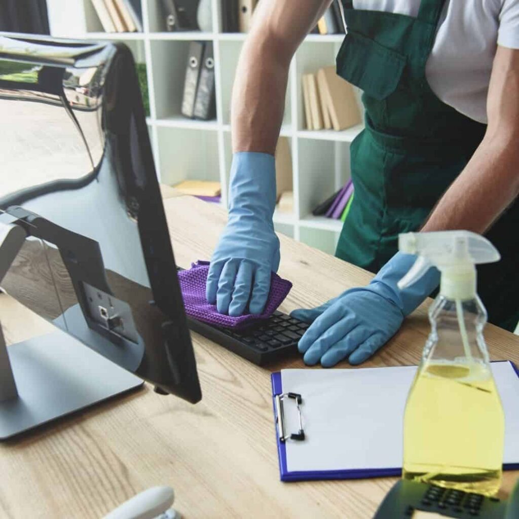 Professional cleaning and disinfecting surfaces